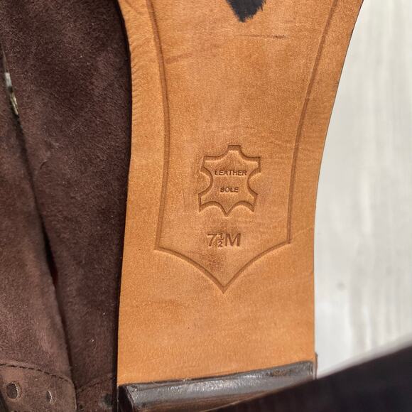 Joan & David Women's Kiltie Black & Brown Leather Suede Tassel High Heels Sz 7.5 - Picture 6 of 11